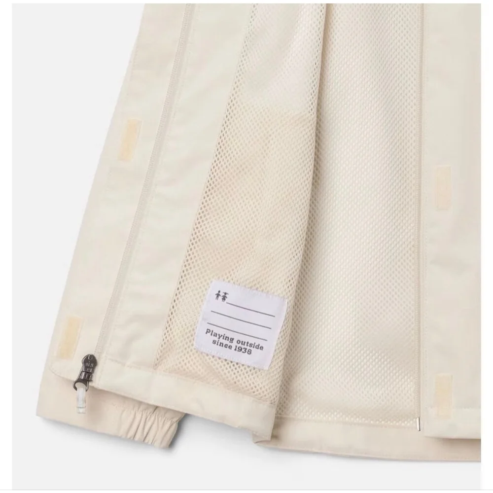 Columbia Youth Hikebound Omni Tech Waterproof Rain Jacket XS Cream NWT